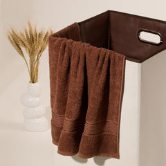 Kopa Quick Dry 100% Cotton Soft Terry Bath Towel 380 Gsm | Quick Dry 100% Cotton Super Absorbent, Lightweight (D'Ross) Bath Towel (Brown)