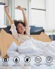 Soft Microfiber Hug Pillow For Sleeping, Full Body Pillow For Pregnant Women, Beige - 18 X 54 Inch | Long Pillow For Bed, Pregnancy Pillow, Large Pillow With Cover, Pillowcase, Adjustable