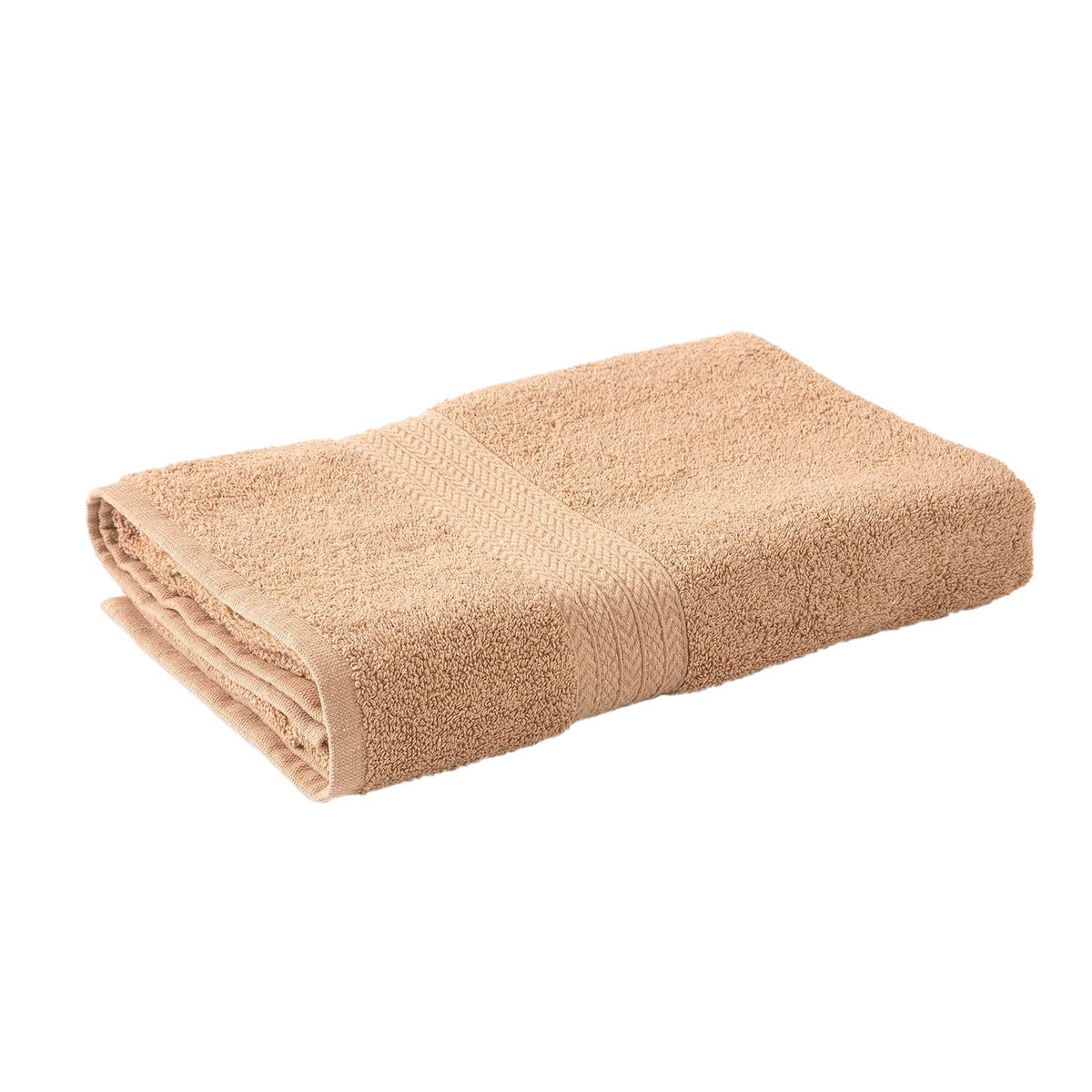 Hokipo 100% Cotton Bath Towels 600 Gsm | Extra Soft & Absorbent Large Size Towel For Men & Women - Beige (In-624)