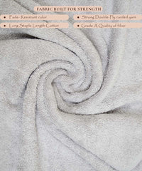 Rangoli Soft Absorbent Durable Towels Earthly Egyption Cotton Plush Oversized Large Size Bath Towel 1200 Gsm (Grey)- Pack Of 2
