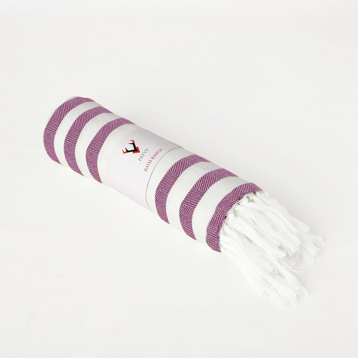 Patvy Bath Towels 240 Gsm | Light Weight Turkish Style Stripe Bath Towels For Men & Women Large Size (Grape)- Pack Of 1