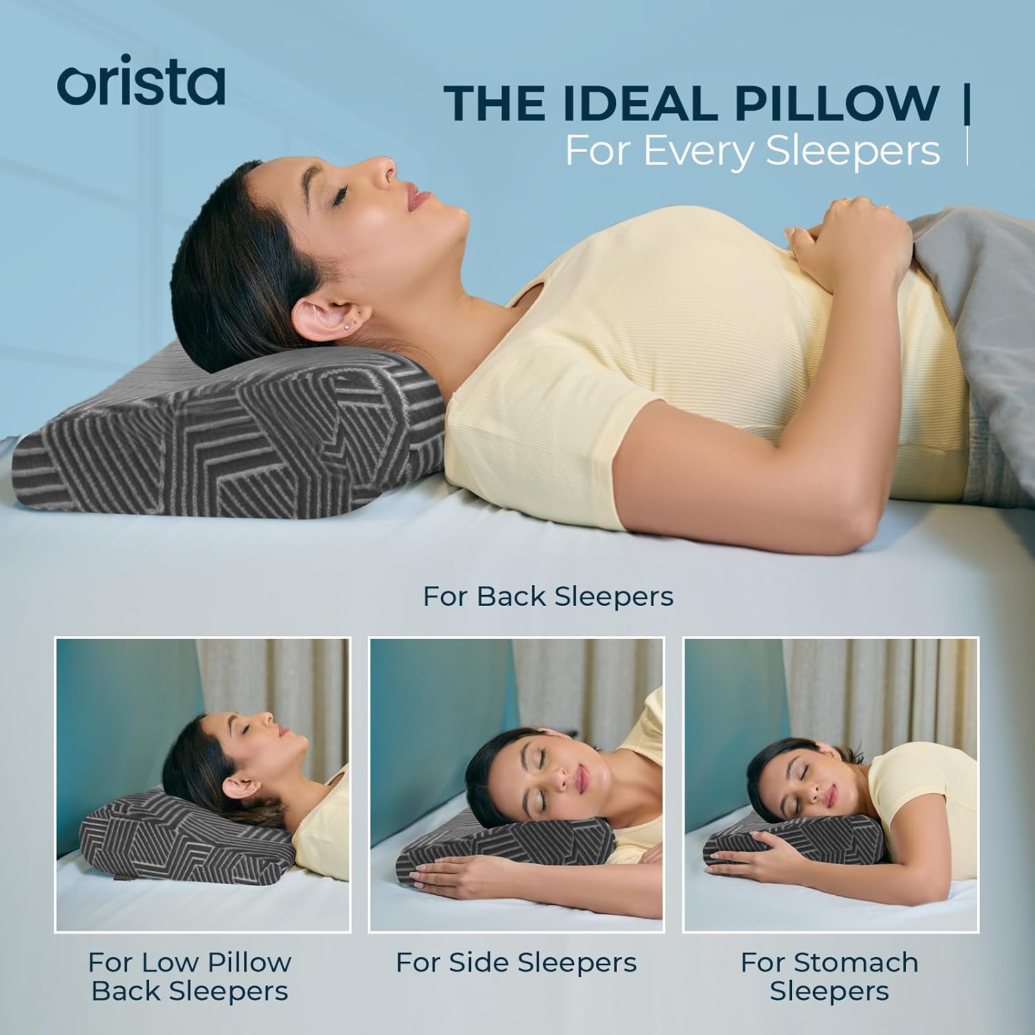 Advance Gel Blended Cervical Memory Foam Pillow, Grey, King Size - 23 X 14.5 X 4.5 Inch | Neck & Shoulder Support, Pillow For Sleeping | Improves Posture & Spinal Alignment - Set Of 2