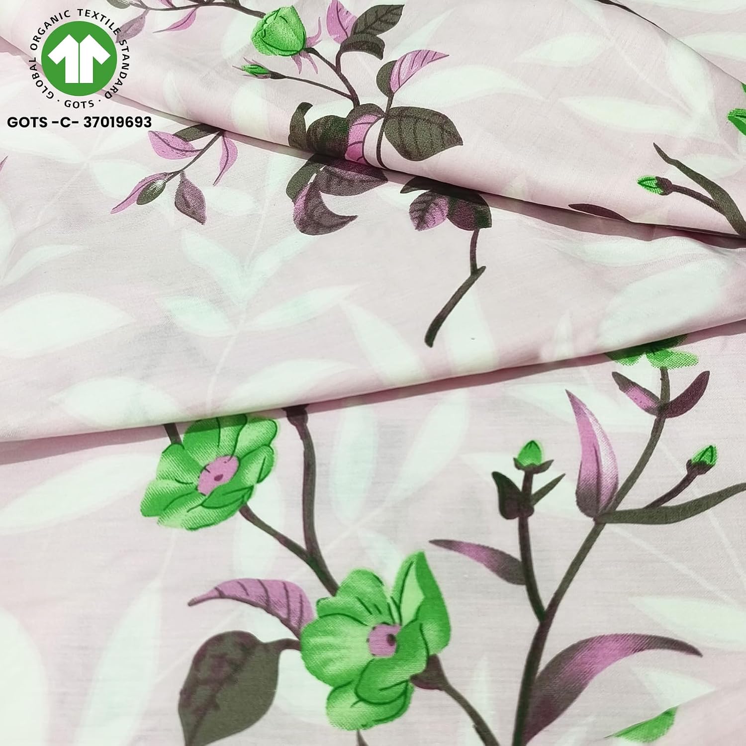 Premium Cotton 210 TC Queen Size Bedsheet With 2 Pillow Cover - 78 X 78 Inches, Lavender & Pink | All Around Elastic Fitted | Super Soft & Breathable
