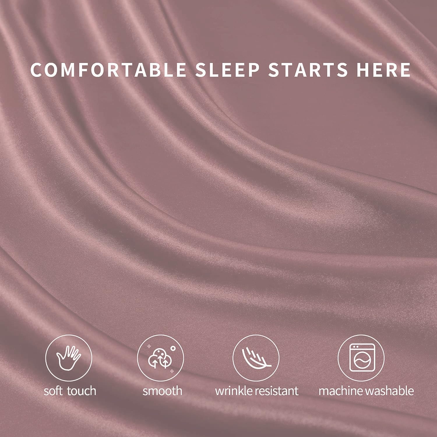 1 Double Bedsheet For Queen Size With 2 Pillow Covers - 90 X 100 Inches, Rose Gold | Perfect For Romantic Night, Excellent Gift For All Celebrations Bedsheet