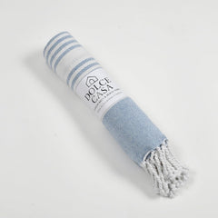 Dolce Casa 100% Cotton Turkish Fouta Towel 400 Gsm | Extra Large Full Size Cotton Bath Towel (Light Blue)