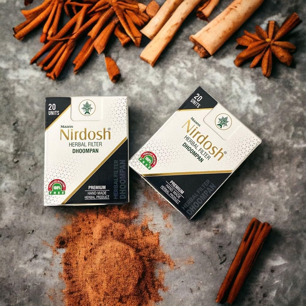 Premium Flavored Herbal Filter Dhoompan Sticks - 20 Pcs Herbal Cigarette | Bidi Sticks Rolled In Tendu Leaves, Non-Addictive Sticks - Tobacco Free & Nicotine Free