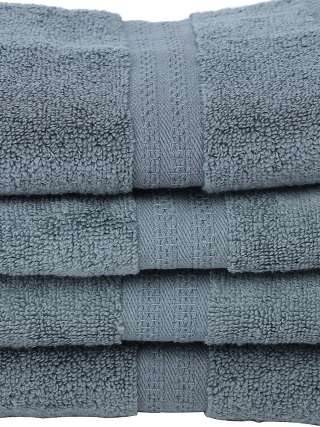 Bianca Ultra Soft Zero Twist 100% Cotton Towel Hand Towel 480 Gsm | Super Absorbent, Fluffy, Aerocore Organic Technology - For Men, Women, Gym, Kitchen (Grey)- Pack Of 4