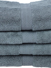 Bianca Ultra Soft Zero Twist 100% Cotton Towel Hand Towel 480 Gsm | Super Absorbent, Fluffy, Aerocore Organic Technology - For Men, Women, Gym, Kitchen (Grey)- Pack Of 4