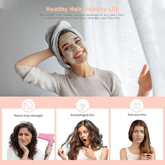 Fezora Hair Towel Wrap Absorbent Towel Hair-Drying Bathrobe Magic Hair Warp Towel Super Quick-Drying Microfiber Bathing Cap For Women (Multicolor)