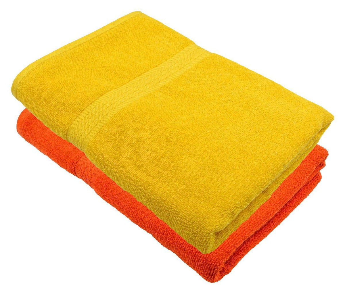 North Field Bath Towel 1000 Gsm | Extra Soft & Absorbent, Durable Bath Towel (Yellow & Orange) - Set Of 3