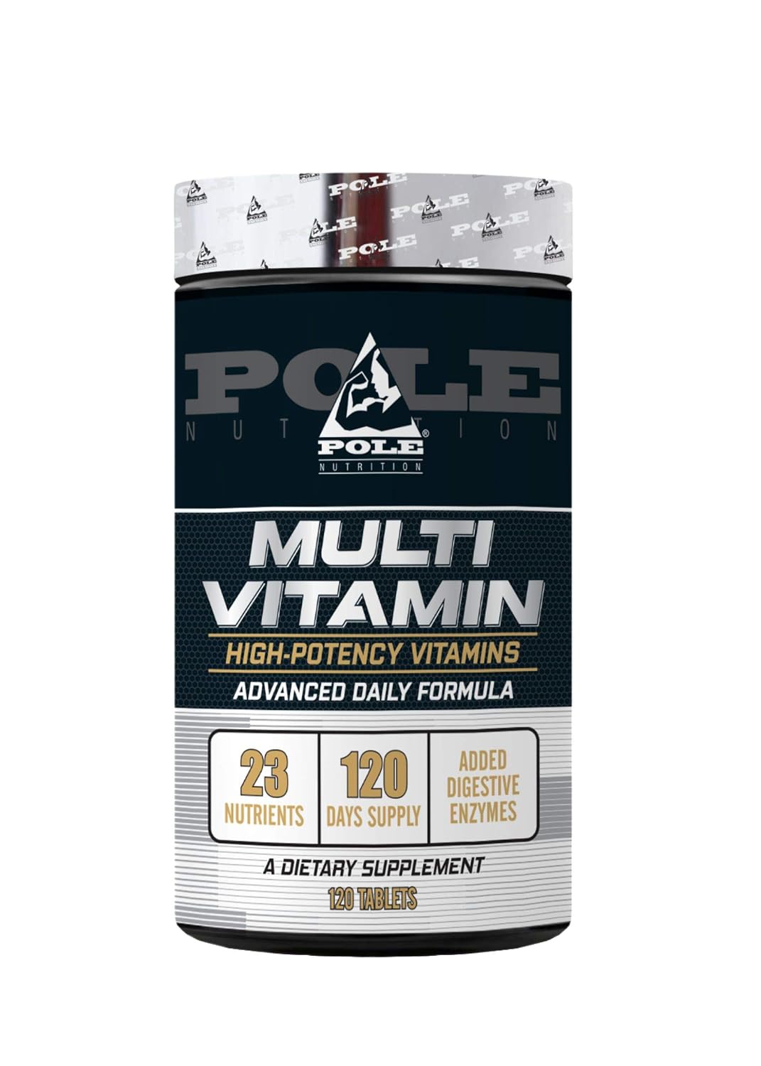 Pole Nutrition Multi Vitamin , High Potency Vitamins With Added Digestive Enzyme | Comprehensive Wellness Support For Peak Performance | 120 Tablets , 200gm 0.2lbs