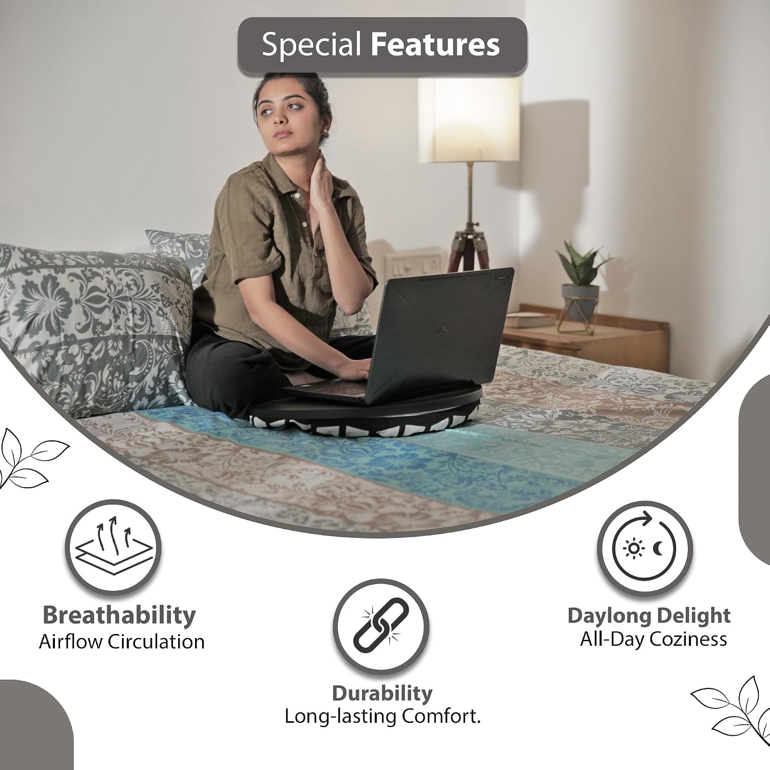 1 Single Bedsheet With 1 Pillow Cover - 57 X 87 Inches, Sky Blue & Grey | Skin Friendly Fabric For Everyday Use - Soft, Breathable & Comfortable Sleeping