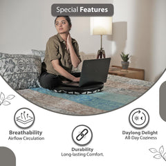 1 Single Bedsheet With 1 Pillow Cover - 57 X 87 Inches, Sky Blue & Grey | Skin Friendly Fabric For Everyday Use - Soft, Breathable & Comfortable Sleeping