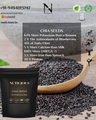 Nuticious Organic Chia Seeds, Gluten Free & 100% Vegan, Plant Based Protein, Highly Nutritious & Source Of Essential Macronutrient | 450gm 0.9lbs