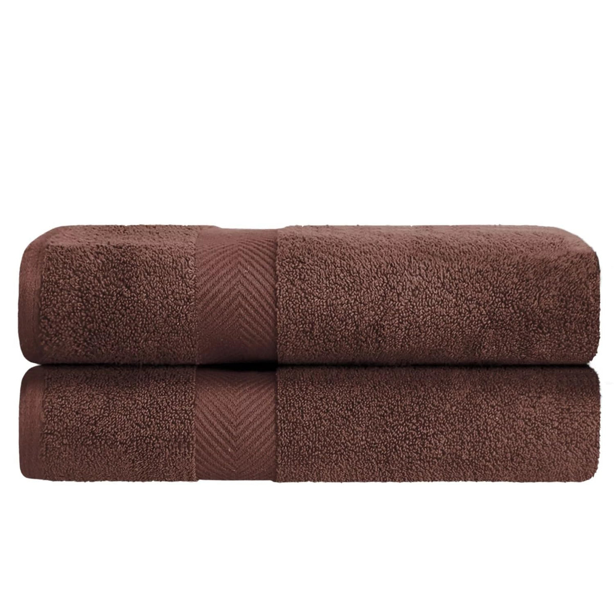 Fresh From Loom Luxury Edition Egyptian 100% Pure Cotton Bath Towel 1200 Gsm | High Water Heavy Soft Dual Stitched Bath Towel (Brown) - 2 Pcs