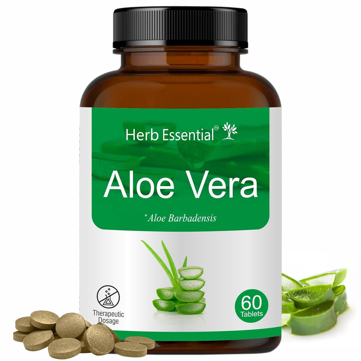 Herb Essential Aloevera Tablet, 500mg, Rejuvenate Skin & Hair, Made With 100% Pure Herb Extracts | 60 Tablets, 100gm 0.2lbs