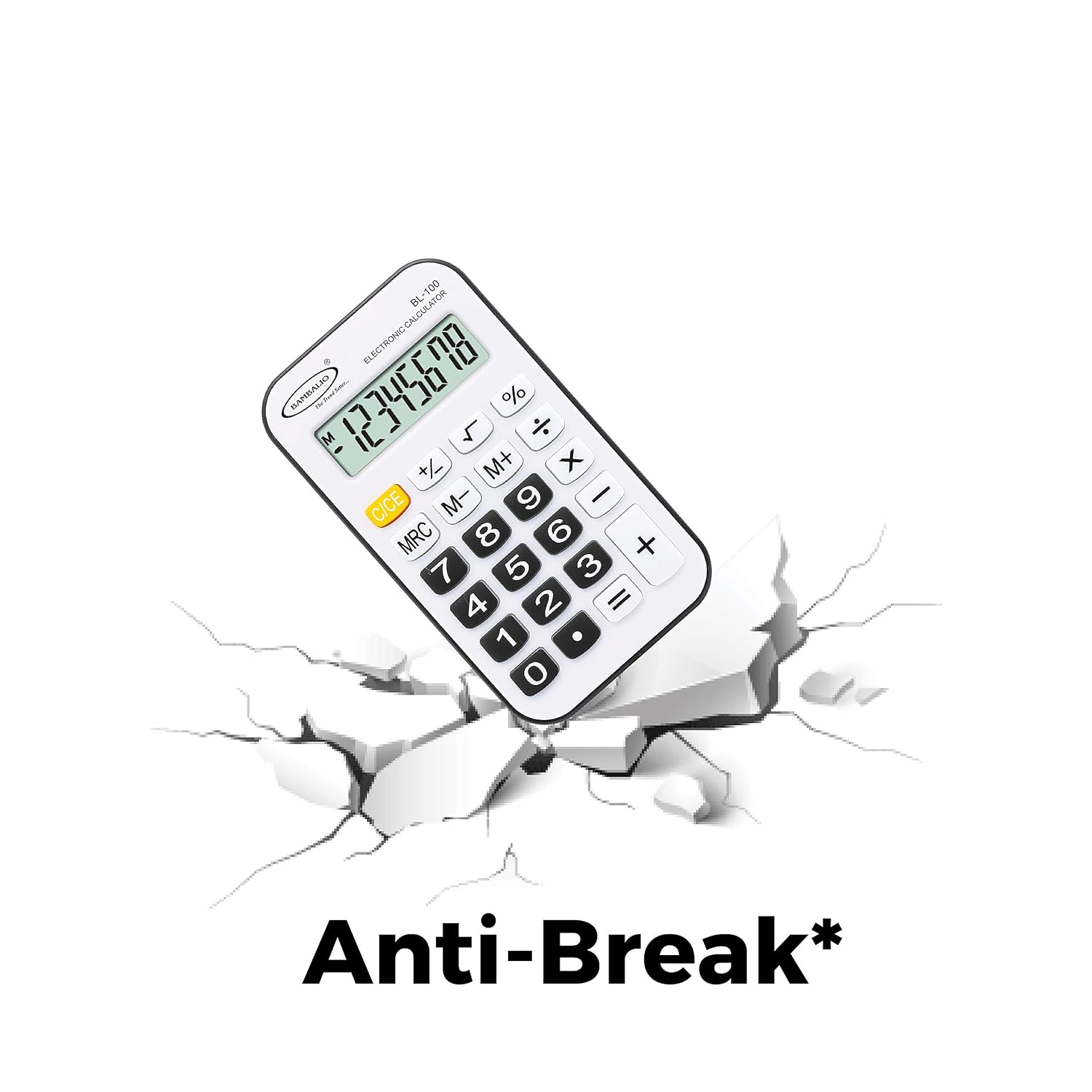 Bambalio 8 Digits BL-100 Portable Pocket Calculator With 3 Years Warranty, 3 Years Battery Life Black | Pocket Size, Scratch LCD Screen