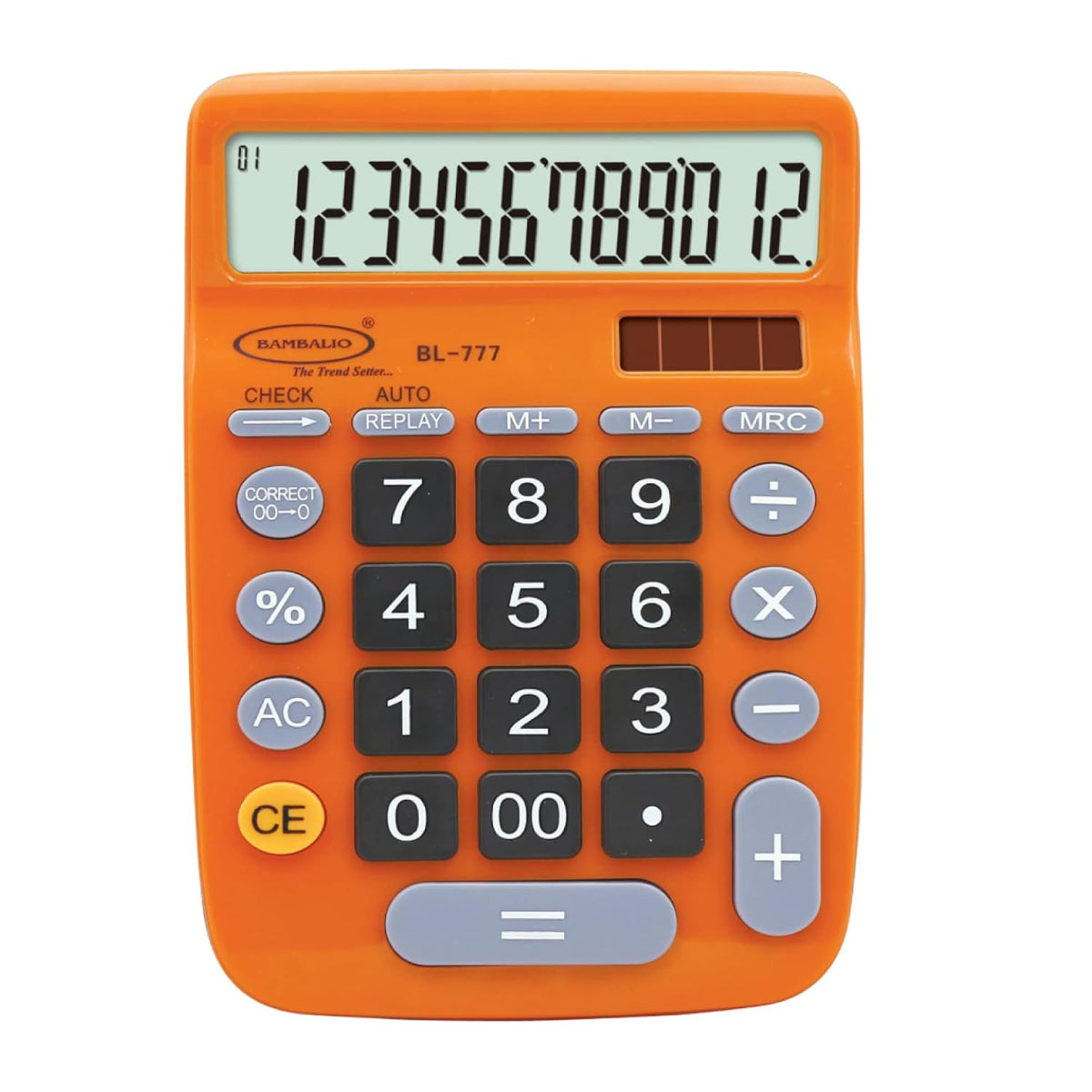 Bambalio Bl-777 Electronic Calculator (Orange) 3 Years Warranty & 3 Years Battery Life | 12 Digits-large LC Display ,112 Steps Check & Correct