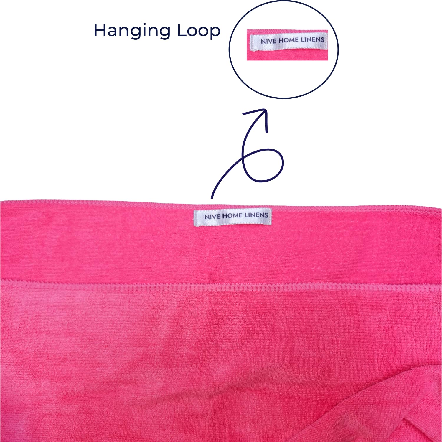 Nive Home Linens Microfiber Bath Towel 400 Gsm | Self Design, Ultra Soft, Super Absorbent, Quick Dry (Pink)