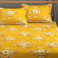 Includes 1 Queen Size Bedsheet With 2 Matching Pillow Covers - 90 X 100 Inches, Yellow | Ideal For Modern Indian Bedrooms, Guest Rooms, & Everyday Home Use