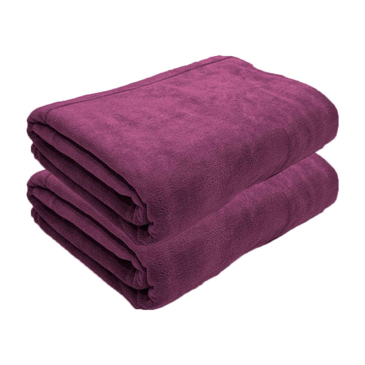 Black Gold The Finer Touch Oversized Microfiber Bath Towel 1600 Gsm | Soft Quick-Dry Microfiber Towel For Men & Women | Lightweight, Absorbent & Travel-Friendly (Purple) - Pack Of 2