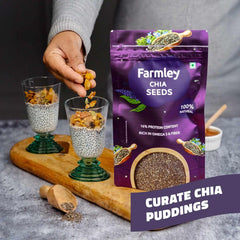 Farmley Chia Seeds For Eating, For Weight Management, Rich In Calcium, Protein & Fibre, Chia Seeds Are Sourced From The Finest Chia Plants | 200gm 0.4lbs Each Pack Of 2