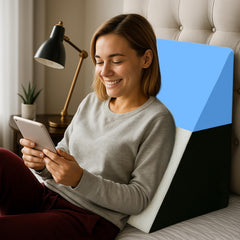 Wedge Memory Foam Pillow, Back Support Pillow For Bed, White & Black Gel | Snoring, Gerd, Leg Elevation, Pregnancy Support For Sitting & Sleeping | Adjustable, Wedge Cushion Pillow
