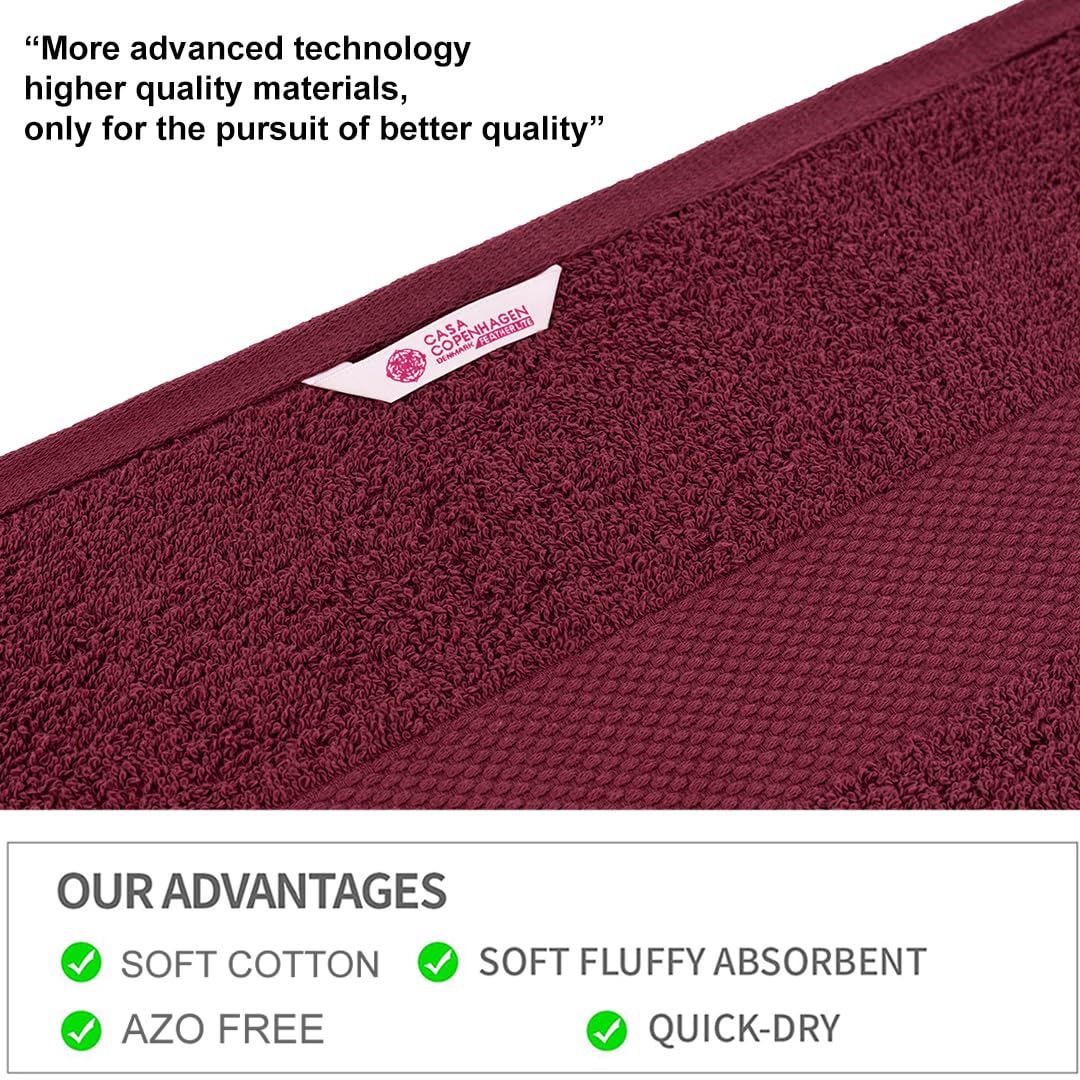 Casa Copenhagen Egyptian Cotton Exotic Hand Towel 400 Gsm (Burgundy)- 2 Pcs