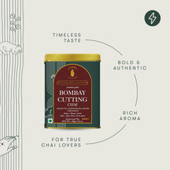 Luxmi Estates Premium Grade Bombay Cutting Chai - 100gm Tin, 3.5 Ounce | Made With Assam CTC, Lemongrass Tea, Ginger, Cardamom - Black Tea Collection | Medium Caffeine Loose Leaf Tea