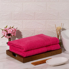 Kopa By Bianca 100% Cotton Soft Terry Towel Bath Towel L D`Ross 900 Gsm | Super Absorbent, Lightweight, Odour Free Bath Towel (Pink) - 2 Pcs