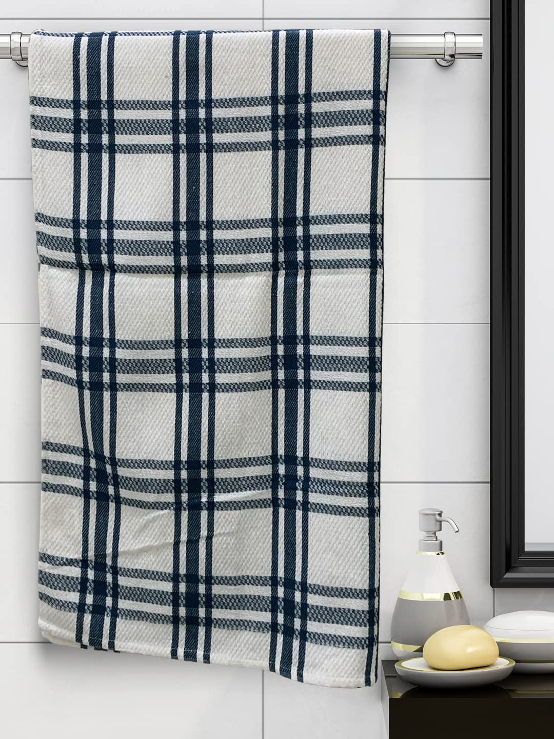 Athom Living Premium Cotton Light Weight Quick-Dry High Absorbent Cotton Bath Towel 250 Gsm, (White)
