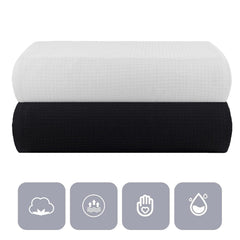 Casa Copenhagen Designed In Denmark Waffle Super Soft 2 Pieces 100% Cotton Large Bath Towel 525 Gsm - Black & White