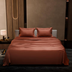 Double Bedsheet With 2 Pillow Covers - 90 X 100 Inches, Brown | Ultra Satin Premium Bedding Set | Gift For Couples, Wedding, Anniversary, Date Night