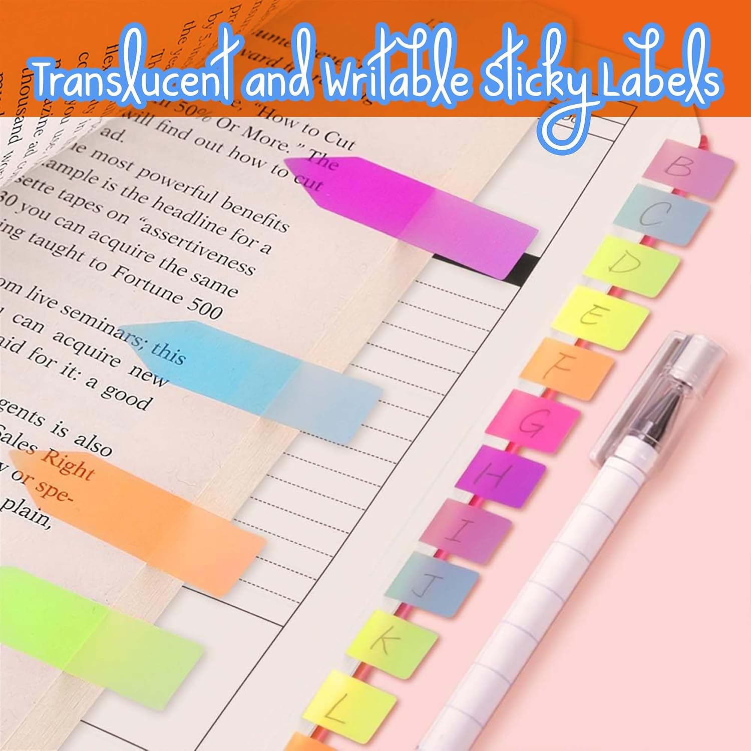 1200 Pcs Sticky Notes, 60 Colorful Waterproof Tabs | Highlighter Strips For Study, Organization