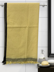Athom Living Premium Cotton Light Weight Quick-Dry High Absorbent Cotton Bath Towel 250 Gsm, | Waffle Yellow (Pack Of 1)