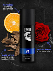 Beardo Spy Long Lasting Perfume Men Body Spray 120ml 4.0 Fl.oz.| Best Suited For Partywear