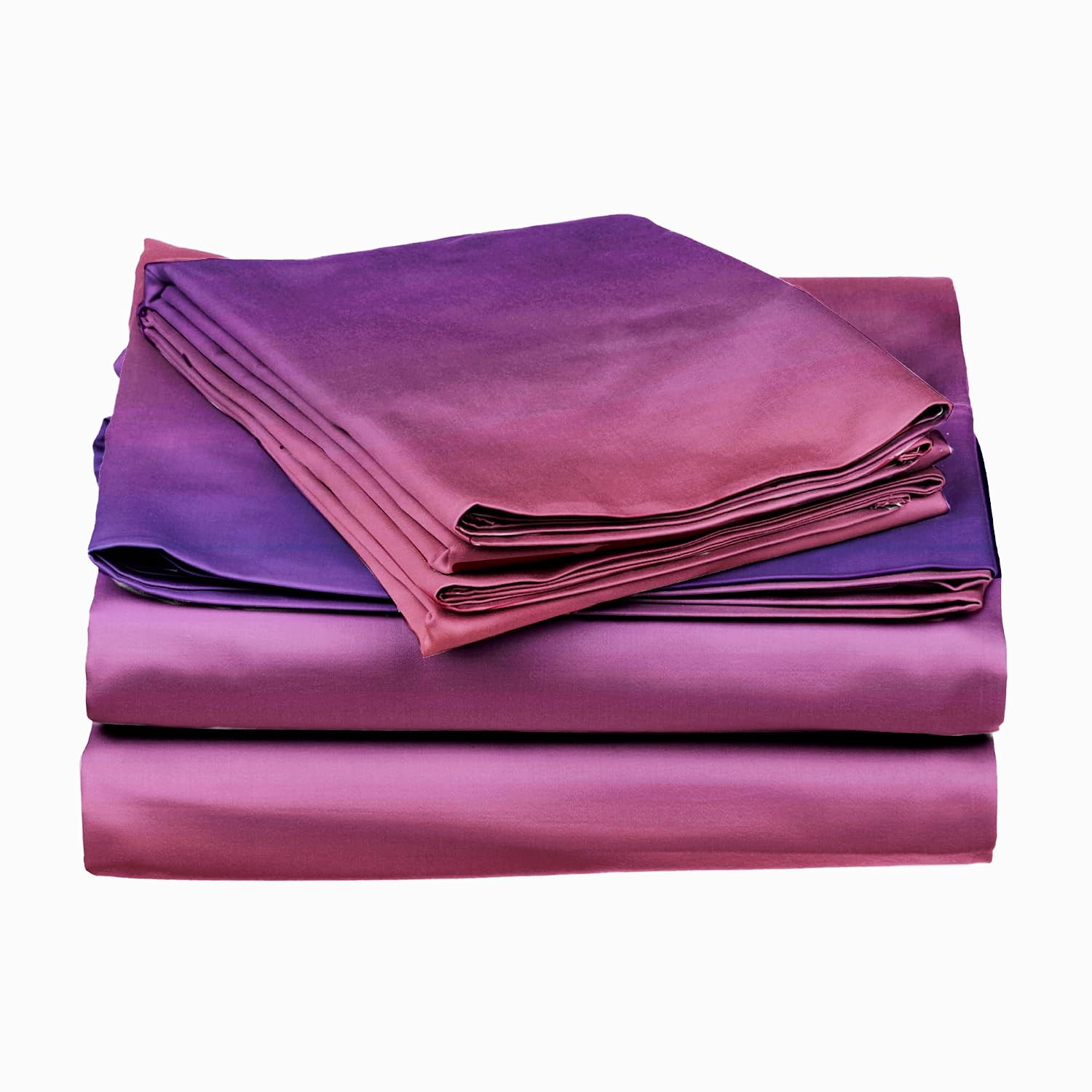 Bedsheet For Super King Size Bed With 2 Matching Pillow Cover - 108 X 108 Inches, Pink Indigo | Ideal For Healthy Skin & Hair | 100% Premium Fabric Is Lightweight, Soft & Comfortable