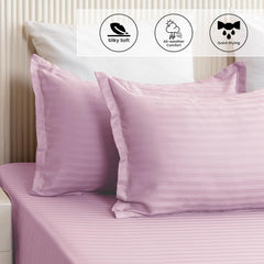 Premium Soft Cotton Bedsheets With 2 Piece Pillow Cover, Double Bed - 90 X 100 Inches, Light Pink | Wrinkle-Free & Skin-Friendly