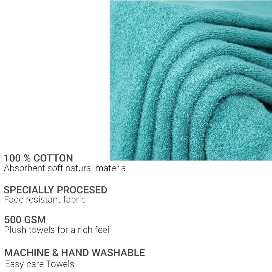 Showstopper Cotton Bath Towel 500 Gsm (Teal Blue)