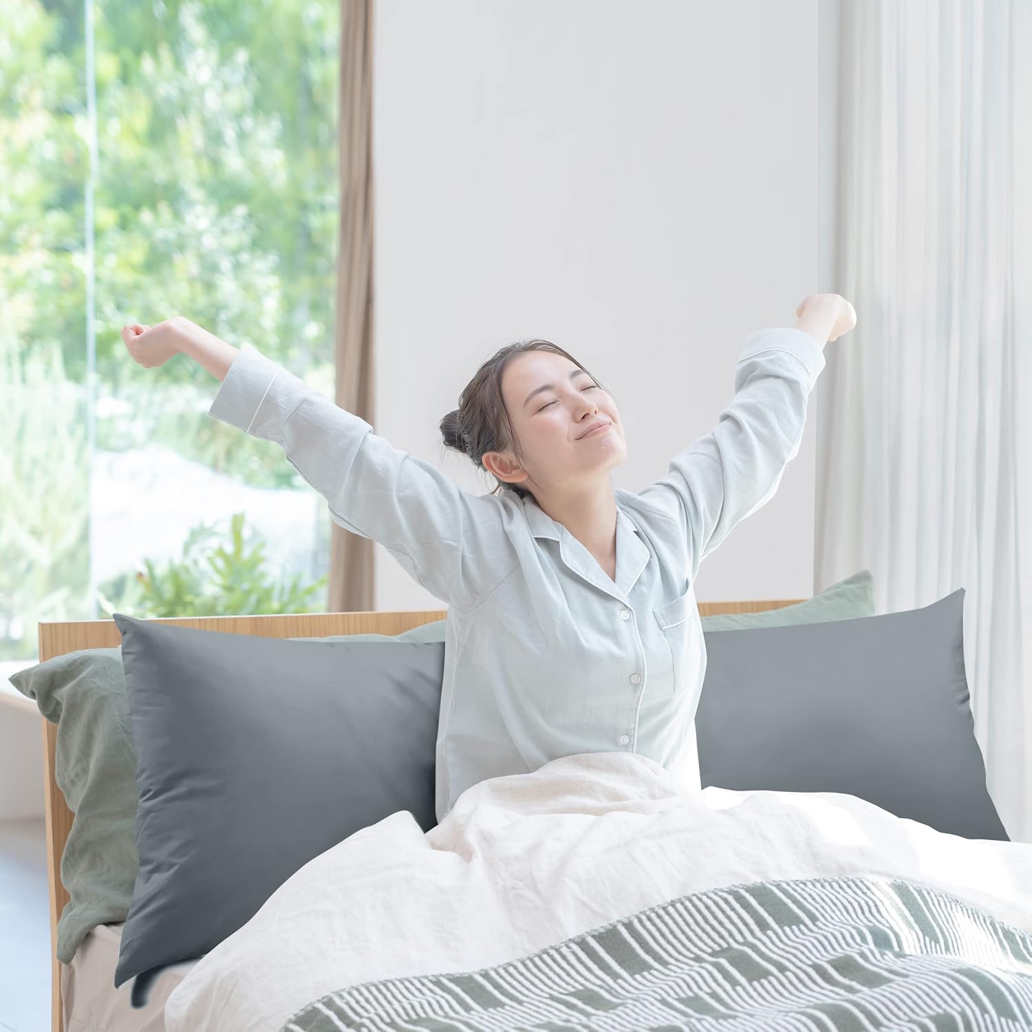 Full Body Pillow, Extra - Soft & Supportive Long Pillow For Sleeping, Grey - 20 X 54 Inch | Cooling, Foldable, Breathable, Hypoallergenic & Machine Washable | Adjustable Pillow