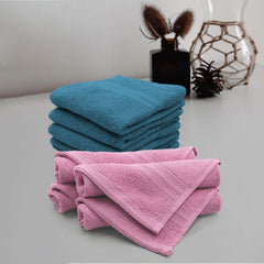 Sassoon Anatolia 8 Piece Cotton Face Towel 500 Gsm (Teal & Pink)