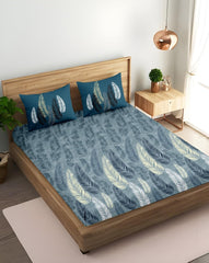 King Size Fitted Bedsheet With 2 Large Pillow Covers - 108 X 108 Inches, Teal | Soft, Breathable & Durable | Wrinkle Resistant