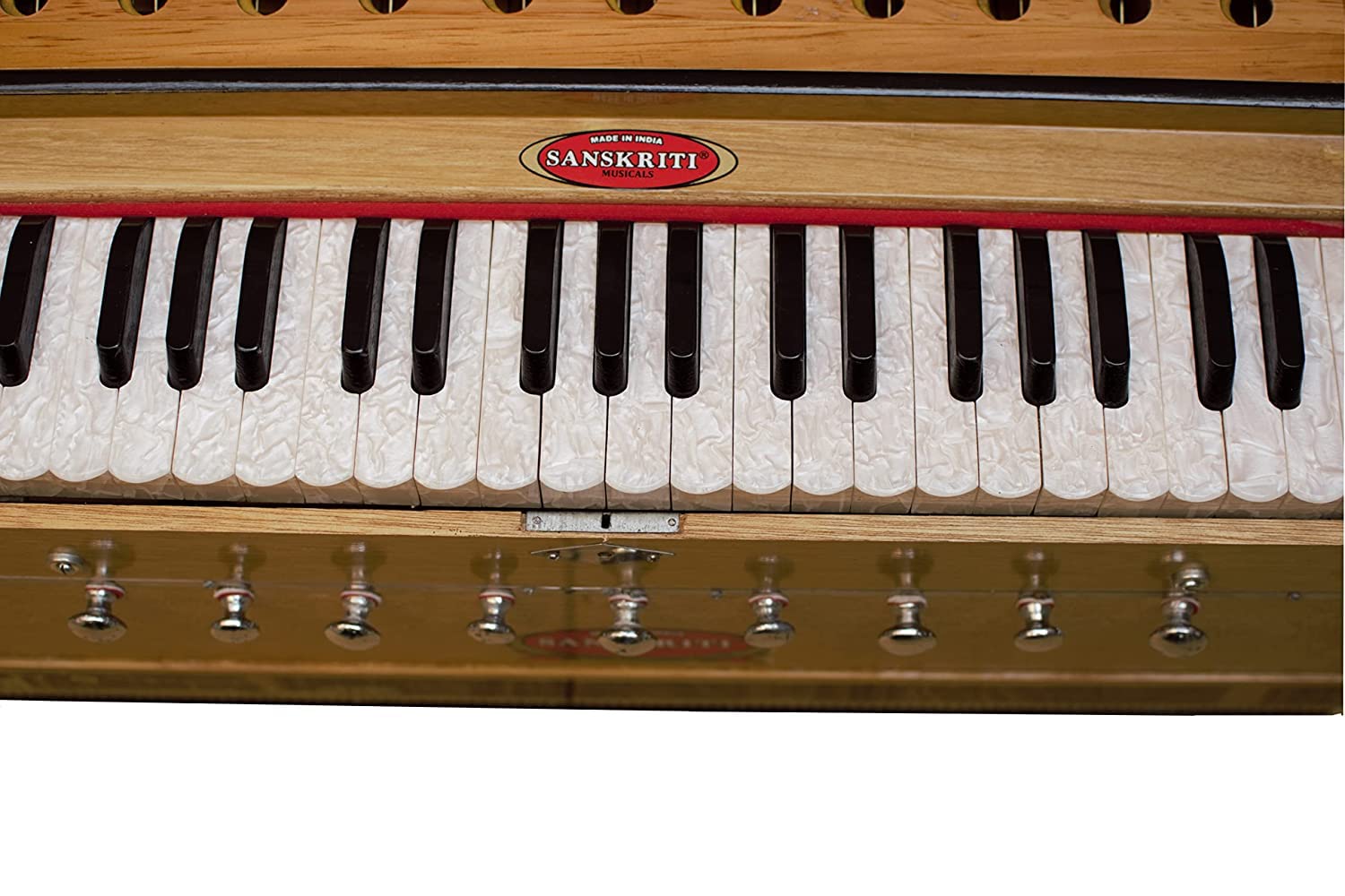 Musical Instruments Harmonium With Padded Bag - 9 Stopper, 3 1/2 Octave, Double Reed (Base- Male), 39 Keys | Tuning A440 Standard Pitch - Two Side Carry Handles