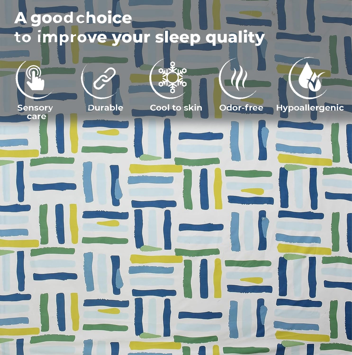 Microfiber Single Bedsheet Set With 1 Pillow Covers (60 X 90 Inches) White & Blue | Durable & Long-Lasting | 144 Thread Count | Wrinkle Free