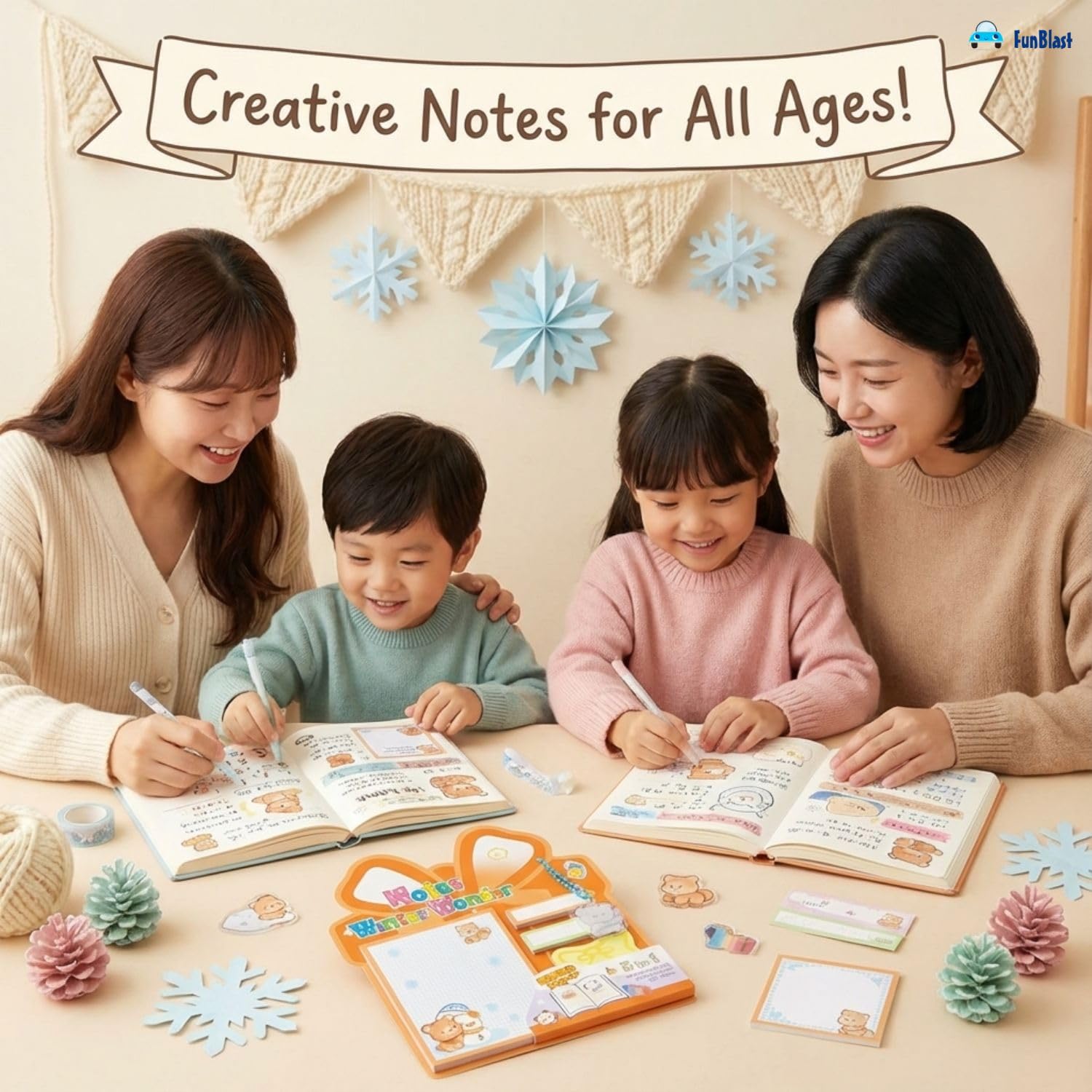 Christmas Sticky Notes - 30 Small Sticky, 30 Medium Sticky | Stationery Gift For Student - Orange