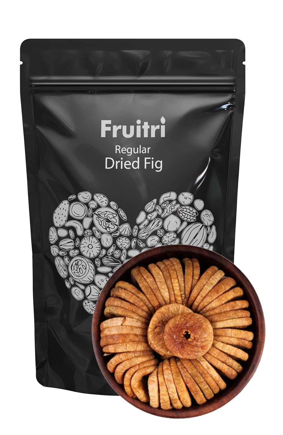 Premium Regular Sun Dried Fig By Fruitri 1kg, | Vacuumed Pack Afghani Anjeer, Medium Size Anjeer Pack | 35.2 Ounce