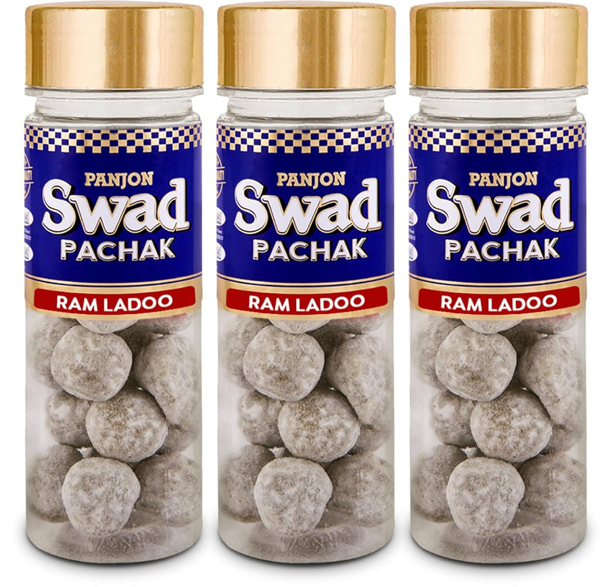 Panjon Swad Imli Ram Laddoo Mukhwas 390gm, (130gm *3 Bottles) | Digestive Mouth Freshener