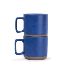 Large Ceramic Coffee Mug Set Of 2 - Blue, 350ml Each | Ceramic Japandi Mug, Tea Mug With Matte Finish - Mug For Coffee | Ceramic Coffee Mug - Microwave Safe & Dishwasher Safe