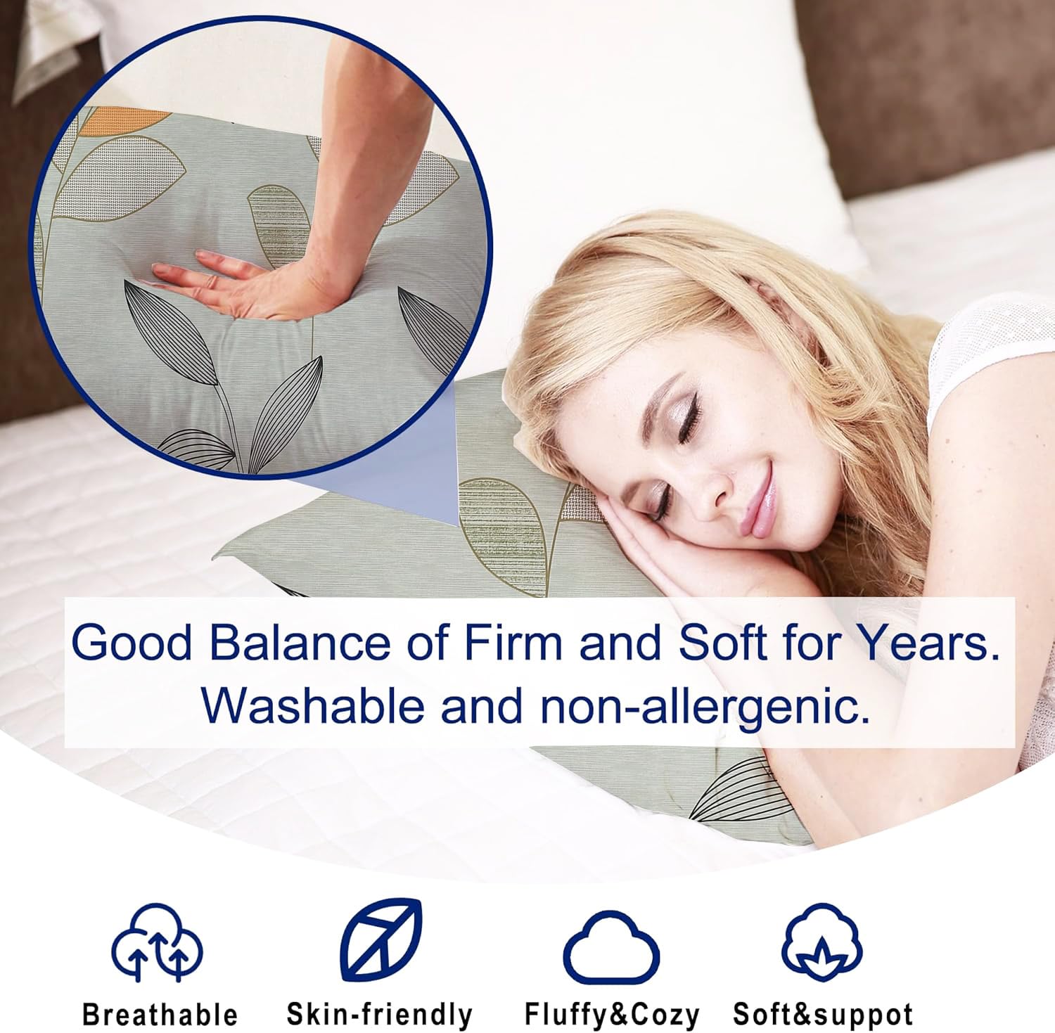 Microfiber Square Pillow Cushion For Sofa & Bed, Pastel Grey - 16 X 16 Inch | Fluffy For Comfort & Back Support | Breathable, Premium Cotton Cushion Cover With Zip, Neck Support - Set Of 5