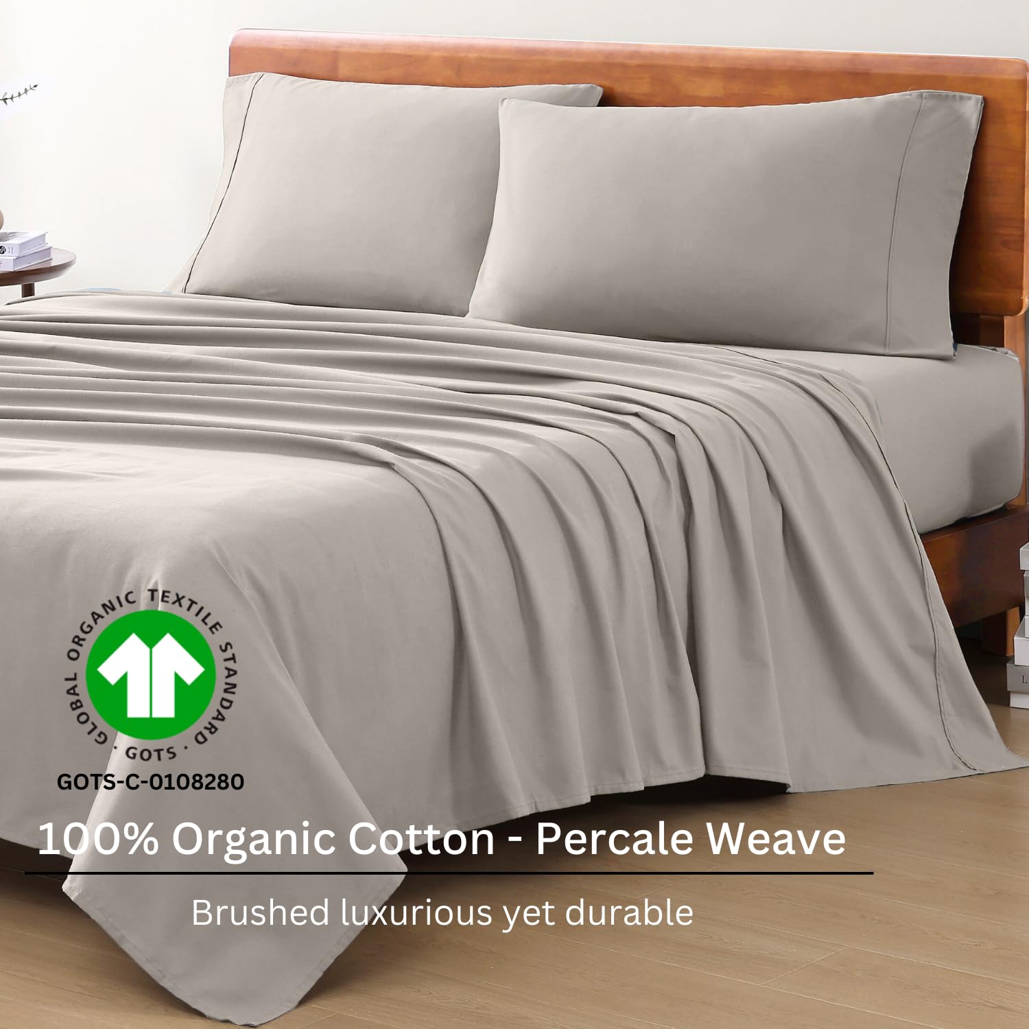 Breathable Cotton Flat Bedsheets With Pillow Cover - 60 X 90 Inches, Silver | Looking For Everyday Bedding | Softness Every Night | 144 Thread Count